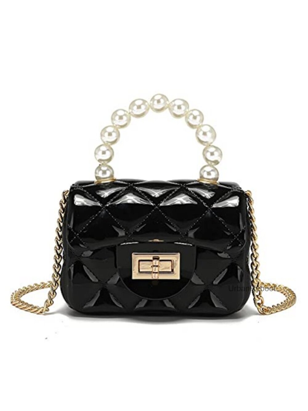 Mini Jelly Purse Crossbody Pouch with Gold Chain